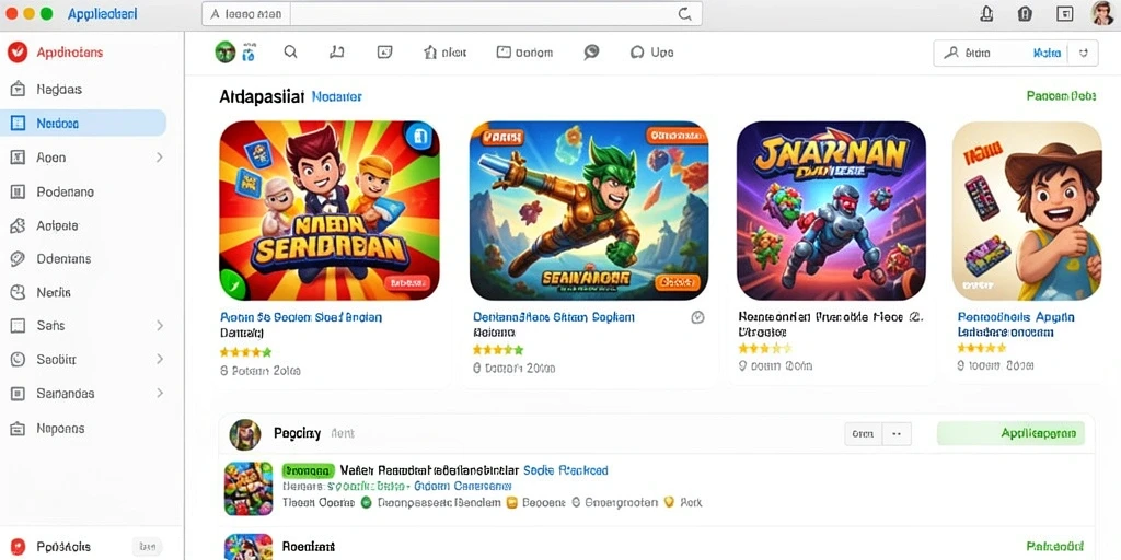 Screenshot aplikasi menunjukkan karakter-karakter wayang yang menarik.